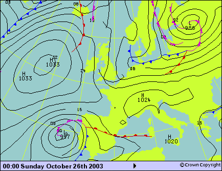 Carta delle pressioni in Europa